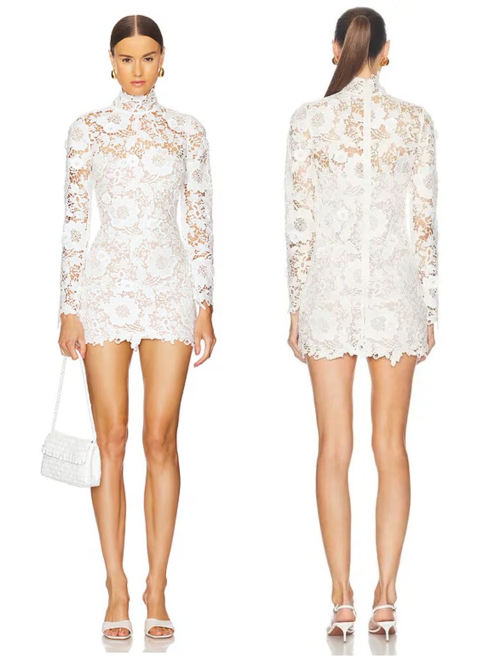 L’Acadamie by Marianna Delphine Embroidered Lace Mini Dress White NEW with tags